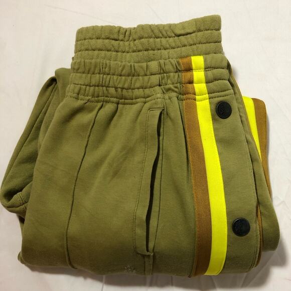 Free People Movement xs baby got track olive green yellow combo track pants snap - Picture 15 of 15